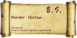 Bondor Ibolya névjegykártya