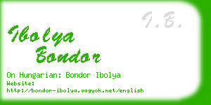 ibolya bondor business card